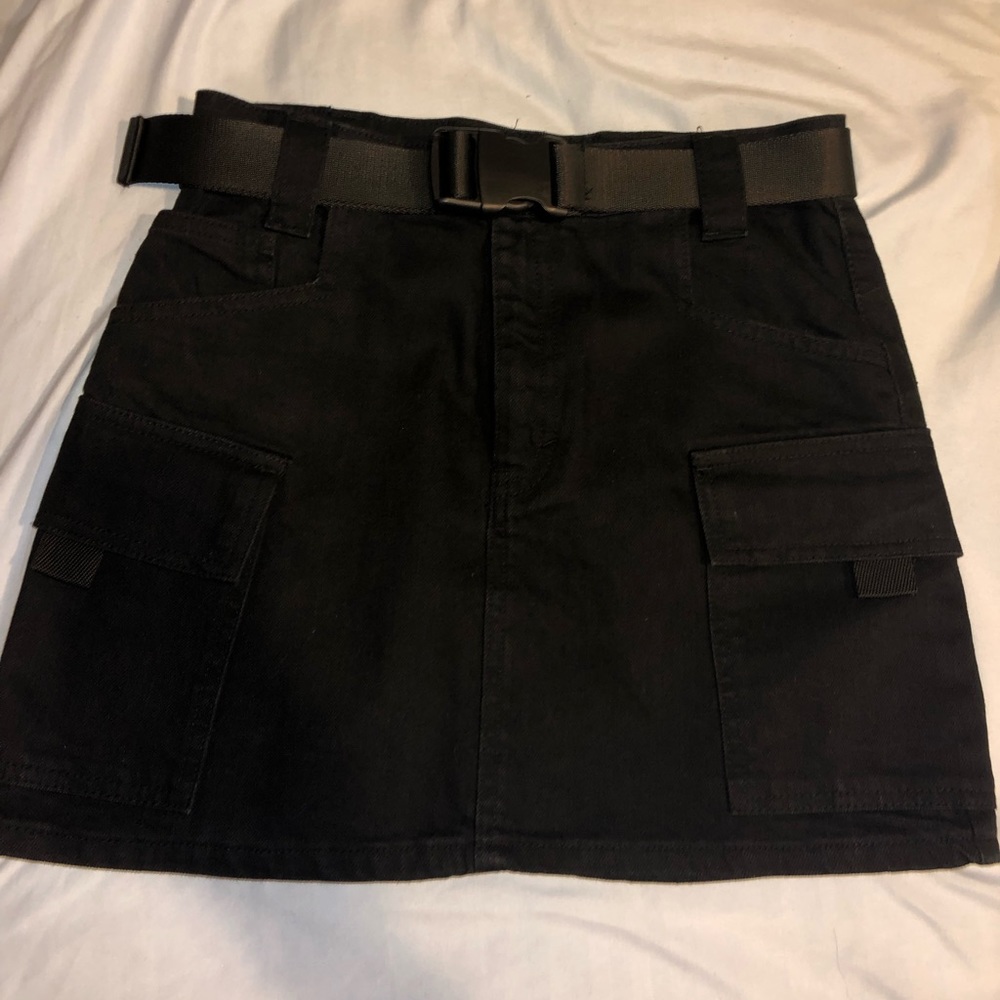 Topshop Black Cargo Skirt